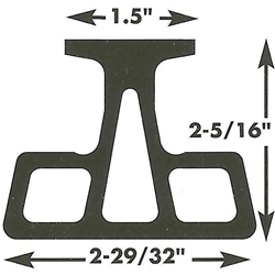 Schaefer Bridge Track, 1 1/2"(38mm), 5'(1.5m) Black 42-95